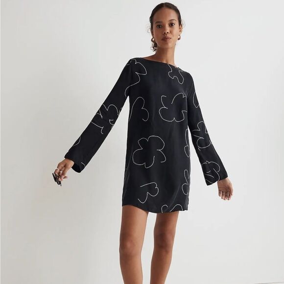 Madewell Shift Mini Dress Womens XS‎ Black - Picture 1 of 12